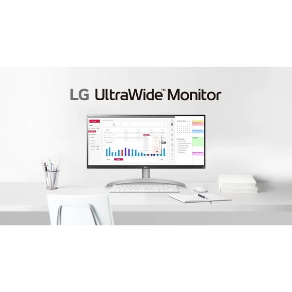 مانیتور ال جی مدل 29WQ600-W سایز 29 اینچ، رزولوشن Full HD، پنل IPS، نرخ بروزرسانی تصویر 100 هرتز، نسبت تصویر 21:9-Ultra Wide، یک