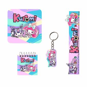 بسته لوازم تحریر مدل کرومی و ملودی کد new5 مجموعه 4 عددی - جین 12 عددی