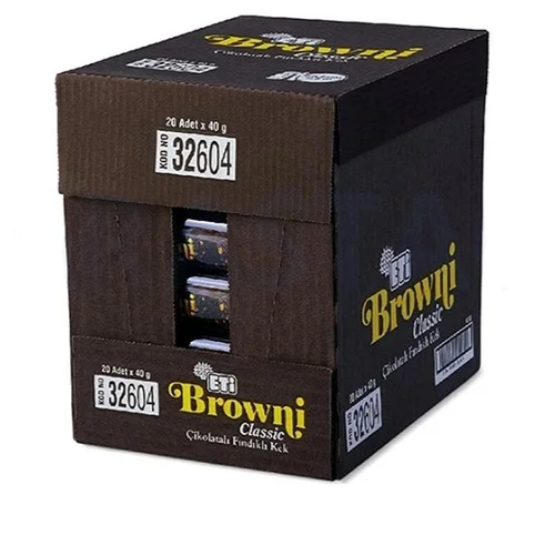 کیک شکلاتی اتی براونی کلاسیک Eti Browni Clasic با مغز فندق 40 گرم بسته 20عددی