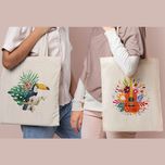 توت بگ پارچه ای ضخیم زیپ دار و دسته رودوشی ECO