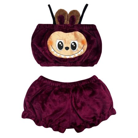 ست نیم تنه و شلوارک راحتی دخترانه مدل لبوبو 03