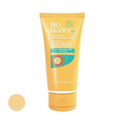 کرم ضد آفتاب رنگی بایومارین SPF 30 مدل روشن کننده 01 مناسب پوست‌های چرب حجم 50 میلی لیتر