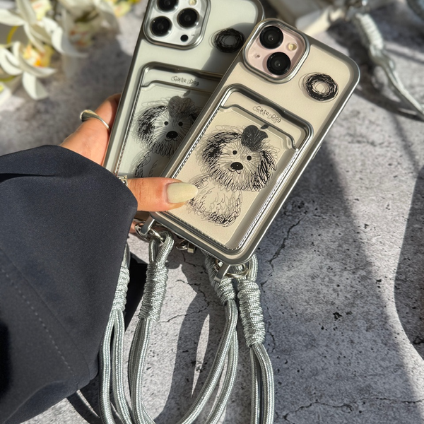 قاب Cute Dog جاکارتی با بند دستی / آیفون - سامسونگ / (کدC1871)MO