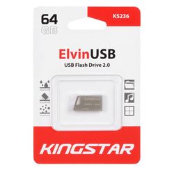 KingStar Elvin KS236 USB2.0 Flash Memory - 64GB (گارانتی متین) نقره ای