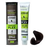 رنگ مو ماکادامیا شماره 4 مدل omega plex حجم 100 میلیلیتر رنگ قهوهای