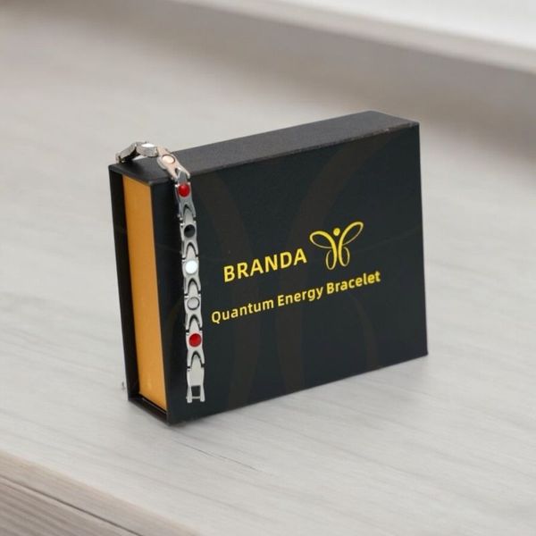 دستبند زنانه استیل ضد زنگ برندا با آهنربا، ژرمانیوم، یون منفی و مادون قرمز دور (FIR)