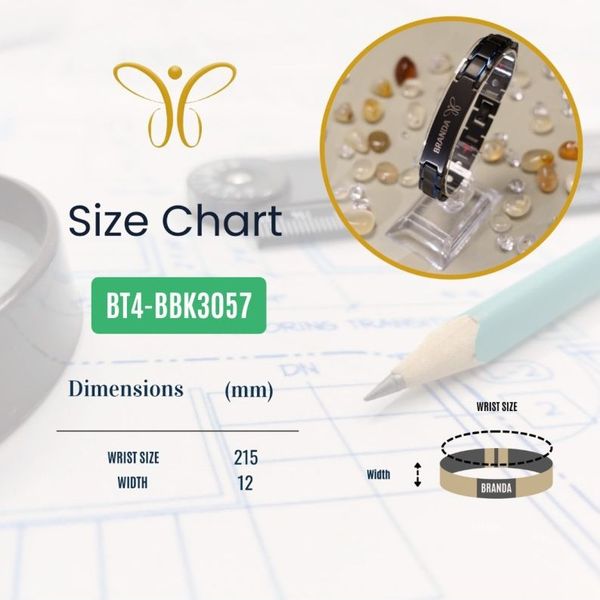دستبند تیتانیومی برندا با آهنربا، ژرمانیوم، یون منفی و مادون قرمز دور (FIR)BT4-BBK3057