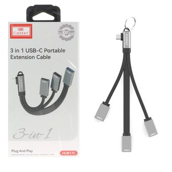 هاب 3 پورت Earldom Type-C مدل HUB17C - سبز