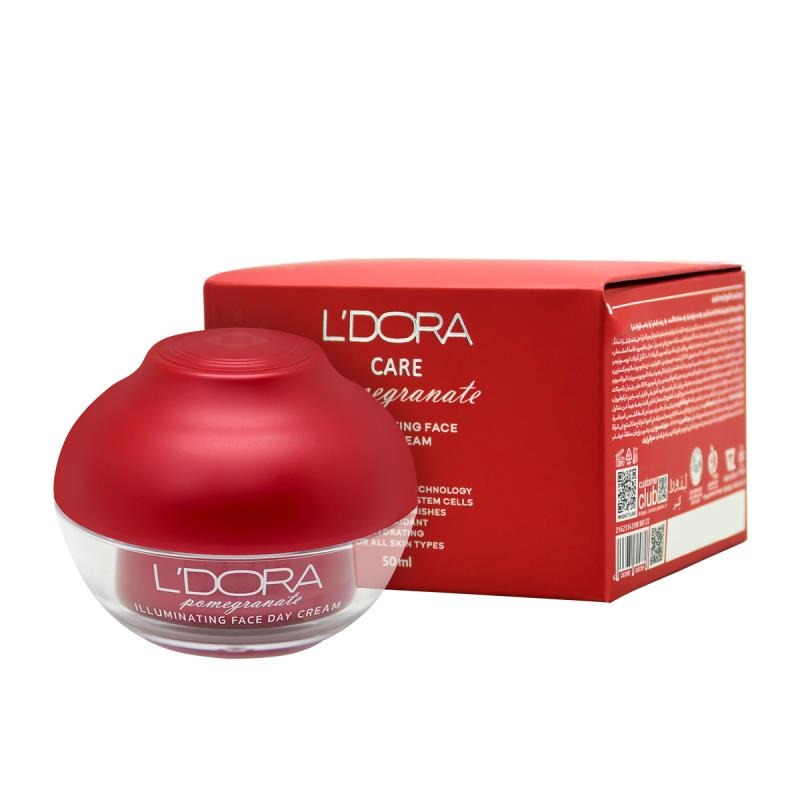 کرم روشن کننده روز صورت و گردن انار مناسب انواع پوست 50 میلی لیتر POMEGRANATE ILLUMINATING FACE & NECK DAY CREAM