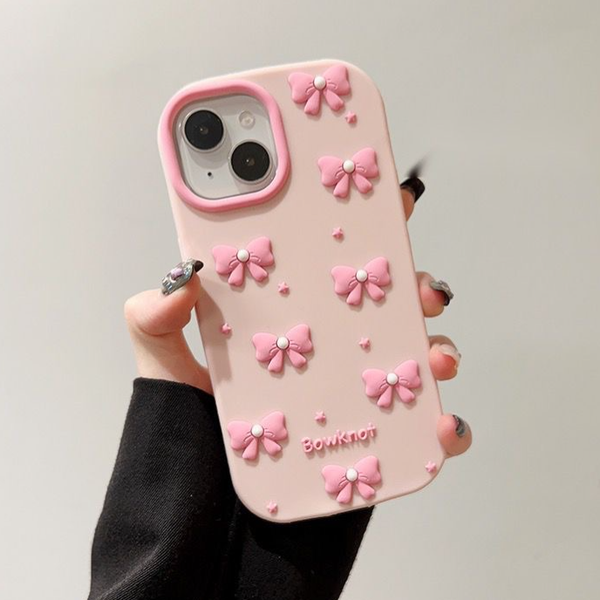 قاب پاپیون صورتی سیلیکونی / آیفون / (کدC3891)TO