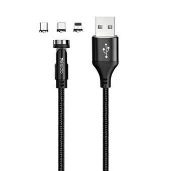 کابل تبدیل مغناطیسی USB به microUSB / USB-C / لایتنینگ یسیدو مدل CA68 طول 1 متر