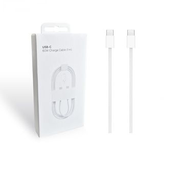 کابل USB-C به USB-C اپل 60 وات اورجینال | کابل شارژ بافته‌شده Apple 1m مدل MQKJ3AM/A