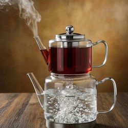 ست کتری‌قوری پیرکس کرکماز مدل بیسیک گنجایش 3 لیتر کد 1178