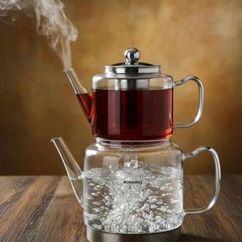 ست کتری‌قوری پیرکس کرکماز مدل بیسیک گنجایش 3 لیتر کد 1178