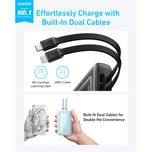 پاوربانک انکر مدل A1681 ظرفیت 20000 میلی آمپر ساعت به همراه کابل لایتنیگ و کابل USB Type-C