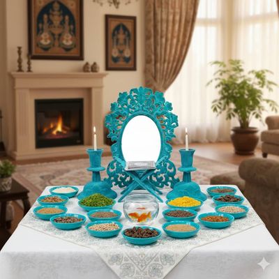 آینه و شمعدان نگار مخمل 18 عدد در کارتن