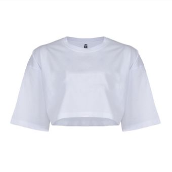 کراپ تاپ زنانه پپا مدل Plain رنگ سفید