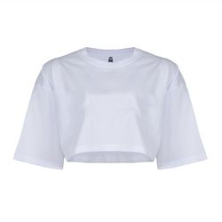 کراپ تاپ زنانه پپا مدل Plain رنگ سفید