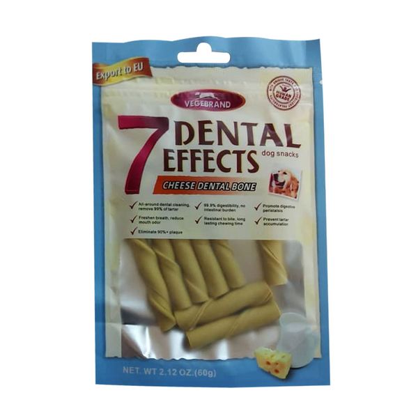 تشویقی سگ دنتال مدل CHEESE DENTAL BONE وزن 60 گرم
