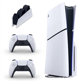 کنسول بازی سونی مدل PlayStation 5 Slim ظرفیت 1 ترابایت ریجن CFI-2116 اروپا به همراه دسته اضافی و پایه شارژر