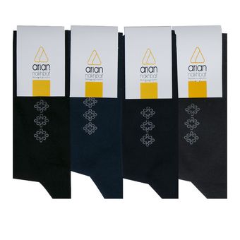 جوراب ساق بلند مردانه آریان نخ باف مدل 5131 *234 بسته چهار عددی