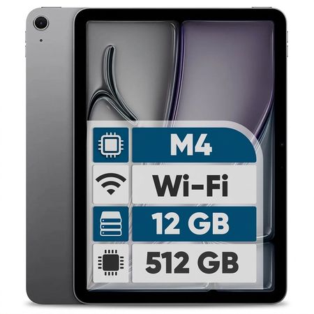 تبلت 11 اینچ اپل مدل iPad Air 2026 M4 Wi-Fi ظرفیت 512 گیگابایت و رم 12 گیگابایت، رزولوشن دوربین اصلی 12 مگاپیکسل، پشتیبانی از قل