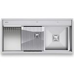 سینک ظرفشویی استیل توکار دو لگنه میکس پلاس مدل D104