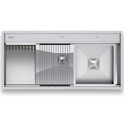 سینک ظرفشویی استیل توکار دو لگنه میکس پلاس مدل D104