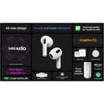 هدفون بلوتوثی اپل مدل AirPods 3 با نویز کنسلینگ میکروفون (ENC)، درگاه شارژ لایتنینگ، دارای سنسور تشخیص پوست و پشتیبانی از فرمان 