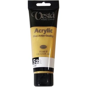 رنگ اکریلیک وستا مدل Gold 52 حجم 75 میلی لیتر