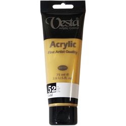 رنگ اکریلیک وستا مدل Gold 52 حجم 75 میلی لیتر