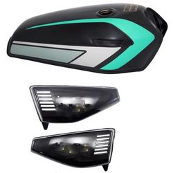 باک موتور سیکلت کایر مشکی مناسب برای هوندا CDI به همراه قاب بغل