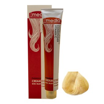 رنگ مو مدیا سری طلایی شماره 10.5 حجم 100 میلی لیتر رنگ بلوند طلایی خیلی خیلی روشن
