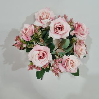 گل مصنوعی مدل بوته رز 7 شاخه بسته 4 عددی