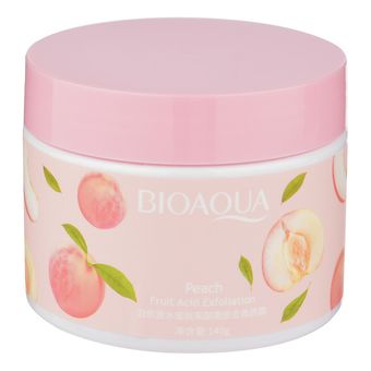 کرم اسکراب صورت و بدن بی آکوا مدل Peach مناسب برای انواع پوست وزن 140 گرم