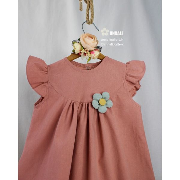 پیراهن دخترانه مَهلا رنگ صورتی