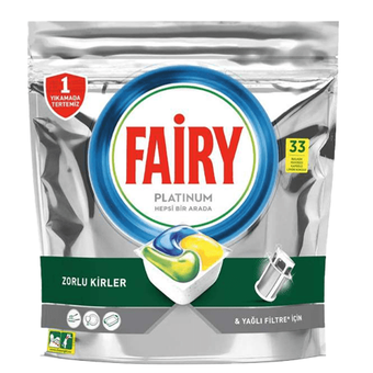 قرص ماشین ظرفشویی فیری مدل پلاتینیوم پلاس بسته 33 تایی fairy