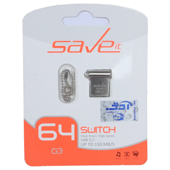 فلش مموری Save it USB 3.2 مدل Switch ظرفیت 64GB - نقره ای (گارانتی مادام العمر آی تین)