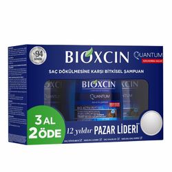 پک 3 عددی شامپو ضد ریزش مو بیوکسین مدل کوانتوم مناسب موی چرب BIOXIN