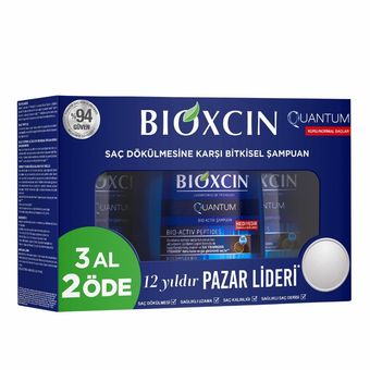 پک 3 عددی شامپو ضد ریزش مو بیوکسین مدل کوانتوم مناسب موی چرب BIOXIN