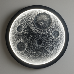 تابلو ماه برجسته با نور مخفی مهتابی – سایز70