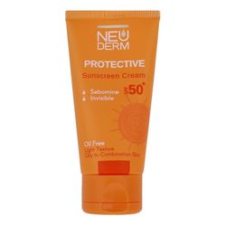 کرم ضد آفتاب بی رنگ نئودرم SPF+50 مناسب پوست چرب حجم 50 میلی لیتر