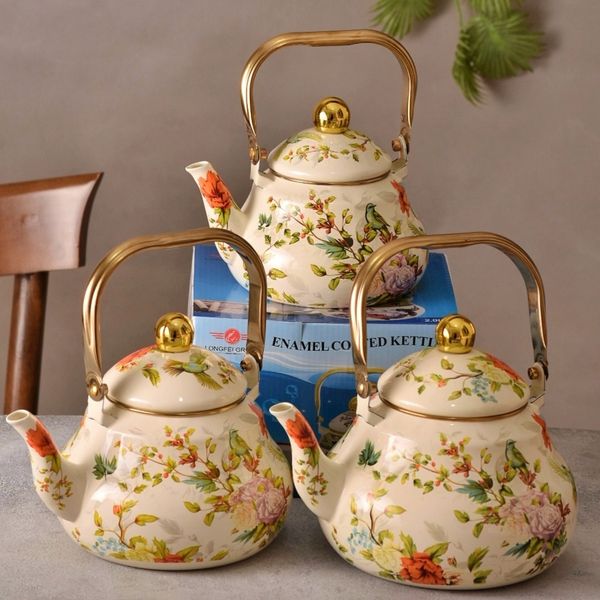 کتری لعابی طرح گنجشک