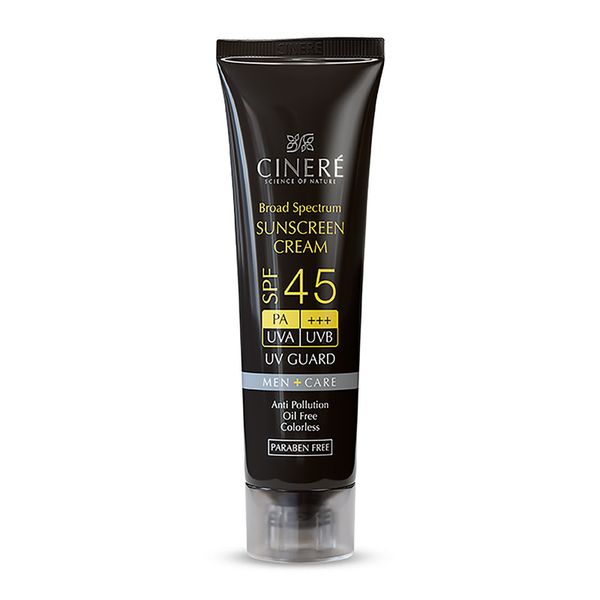کرم ضدآفتاب آقایان SPF45 سینره، حجم 50 میلی‌لیتر