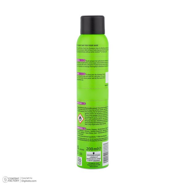 اسپری شامپو خشک شوآرزکوف مدل got2b extra fresh مناسب برای انواع مو حجم 200 میلی لیتر