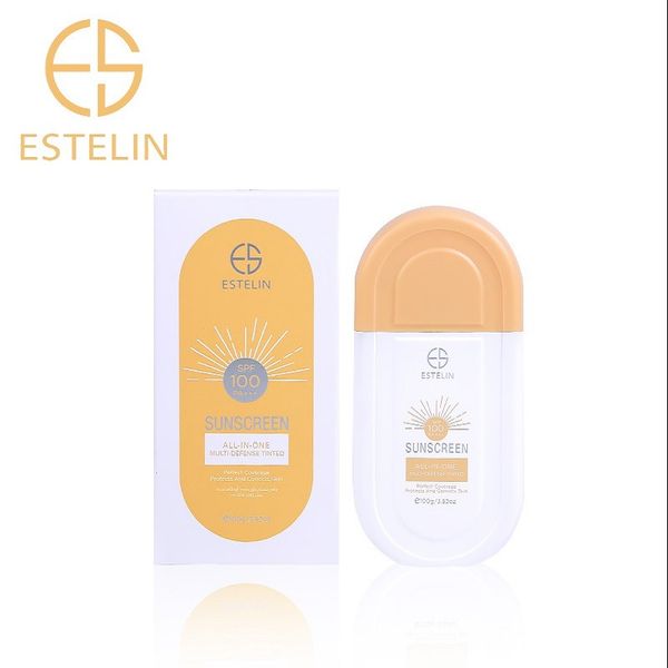 کرم ضد آفتاب رنگی استیلن، SPF 100، مدل All-In-One، مناسب انواع پوست با تنالیته متوسط و حجم 100 میلیلیتر، ضدآب، محافظتکننده د