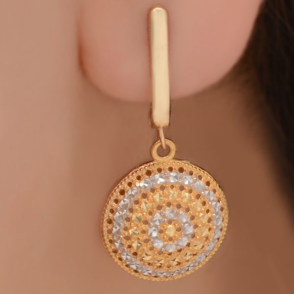 نیم ست طلا 18 عیار زنانه طلای مستجابی مدل آوا گرد کد 68001