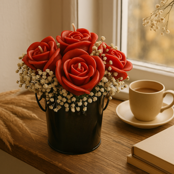 شمع تزئینی باکس گل sm3