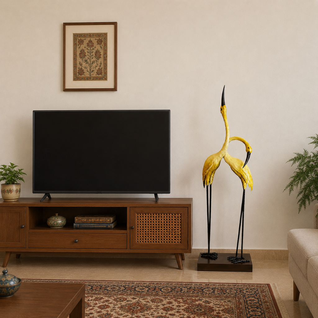 مجسمه چوبی درنای عاشق