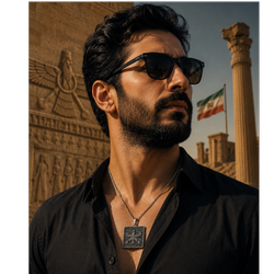 گردنبند شهباز برجسته دوطرفه